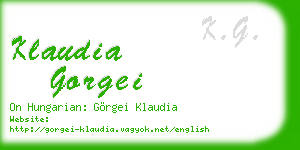 klaudia gorgei business card